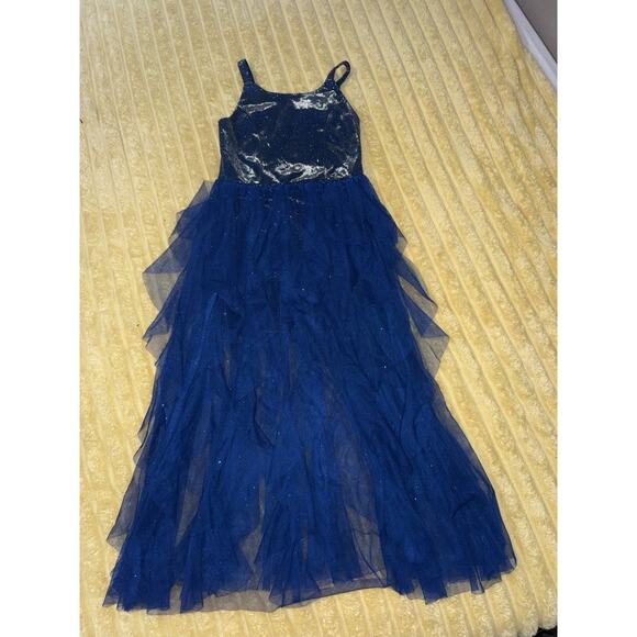 Girls Royal Blue Dress Maxi Long Share Over A Mini Dress XtraOrdinary Size 7 - Picture 6 of 12
